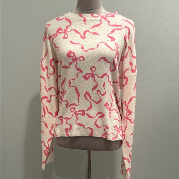CeCe Sweaters - Cece Drop Shoulder Ribbon Sweater L